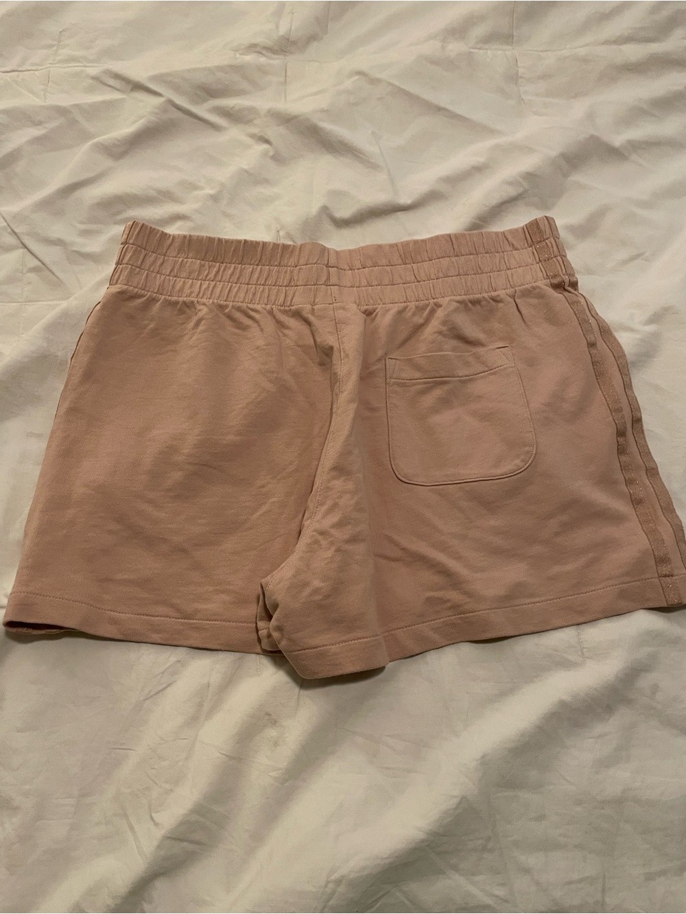adidas Originals New Neutrals logo high waisted shorts in Ash Pearl Size Medium - Picture 5 of 6